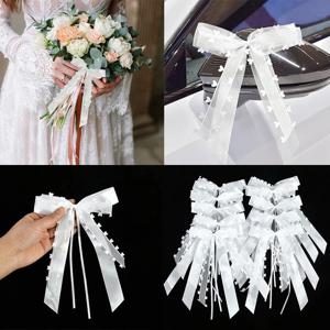 TEMU 10pcs, 웨딩 Bowknot 리본 활, DIY 자동차 의자 장식 파티 휴일 웨딩 장식, 가정 장식, 방 장식, 벽 장식