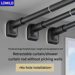 TEMU 1pc 조정 가능한 개폐식 막대, 가정용 스테인레스 스틸 드릴 없음 커튼 막대, 침실 옷장, 다기능 발코니 옷 건조 막대, 확장 가능한 욕실 가운 및 수건 레일, 가정용 금속 구멍 없음 설치 커튼 막대|커튼봉