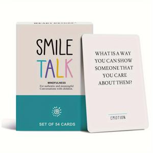 TEMU 1 상자, SMILE TALK Smile Talk 마음챙김 부모-자녀 게임 카드, 심오하고 의미 있는 대화, 퍼즐 사고 질문과 답변, 가족 모임 대화형 도구, 추수감사절, 크리스마스, 할로윈 선물.