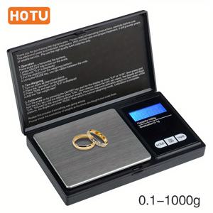 TEMU HOTU 제작의 컴팩트 고정밀 0.1g 저울 - 보석, 휴대용, 배터리 구동 및 사용이 간편