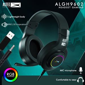 TEMU ALGHz 9602 7.1 서라운드 사운드 게이밍 헤드셋, RGB 조명, 마이크 및 USB 3.5mm 잭 - 가벼우면서 편안하고 게이머, 사무실 및 음악 애호가에게 완벽 - 블랙