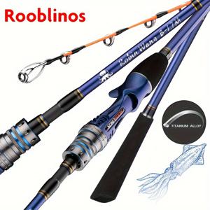 TEMU Rooblinos Robin Wang 27T 고탄소 섬유 낚싯대 1.7m, 티타늄 합금 팁, 방풍 가이드 링, 고탄소 천 십자 직조 - 오징어 낚시 및 사냥에 이상적