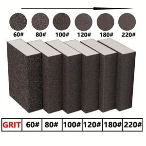 TEMU 6개 멀티 사이즈 사포 블록 - 60/80/100/120/180/220 그릿, 목재, 건식 벽체 및 금속용 세척 및 재사용 가능