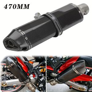 TEMU Kawasaki NINIA 650 Tmax 500 Tmax 530 SUZUKI Gw250 ATV 먼지 핏 자전거 용 470mm 배기 오토바이 탈출 모토 욕조