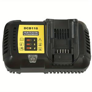 TEMU 1개의 Dewalt 리튬 이온 배터리용 고속 충전기, 4.5A DCB118, 범용 100V-240V, 10.8V/12V/14.4V/18V/20V 호환, DCB101/DCB115/DCB107/DCB105/DCB140 대체, 고효율 충전