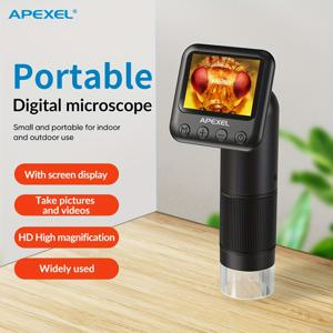 TEMU APEXEL 휴대용 HD 디지털 현미경, 노트북용 LED 핸드헬드 USB 현미경, 사진 및 비디오용 포켓 사이즈 400X-800X 확대경