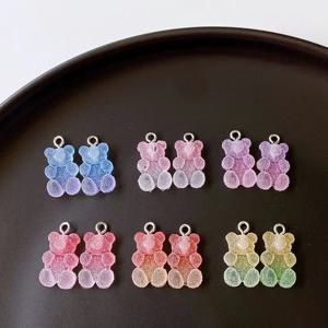 TEMU 10pcs 시뮬레이션 젤리 캔디 베어 귀여운 구미 곰 참스 그라데이션 캔디 컬러 펜던트 DIY 귀걸이 목걸이 보석 액세서리 파인딩