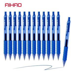 TEMU AIHAO 12 팩 젤 펜 파란색 잉크, 중간 포인트 0.7mm, 편안한 쓰기, 부드러운 쓰기, 저널링을 위한 쿠션 그립이 있는 개폐식 빠른 건조 젤 잉크 펜