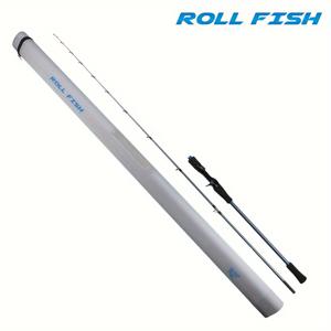 TEMU ROLLFISH 티타늄 팁 카본 파이버 캐스팅 로드 - 5.74피트, 경량 슬로우 지깅 폴, 휴대용 하드 쉘 케이스 및 안티-롤 디자인으로 바다 낚시용