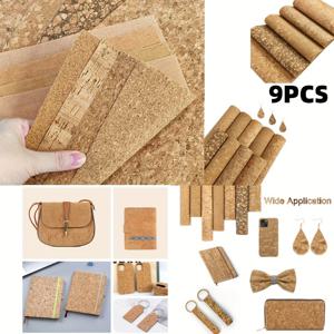 TEMU 9pcs 11.8x8.2in/30x21cm 소프트 코르크 DIY 공예 패브릭 시트, 빈티지 및 솔리드 코르크, DIY 귀걸이, 머리 활, 보석 만들기, 봉제 공예용 인조 가죽