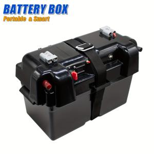 TEMU 스마트 휴대용 배터리 상자에는 빠른 해제 단자, 듀얼 USB 포트, 12V 전압 표시기, RV, 밴, SUV, ATV, 캠핑 트럭용 회로 차단기가 있습니다 - 차량 시리즈: 기타