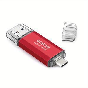 TEMU USB C 플래시 드라이브 256GB 2-in-1 OTG USB 128GB 썸 드라이브 Type-C 메모리 스틱 - Android 휴대폰, PC, 태블릿, Mac, MacBook용 고속 점프 드라이브 사진 스틱 USB-C|USB|USB