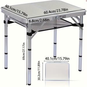 TEMU 초경량 알루미늄 합금 접이식 테이블 - 캠핑, 피크닉, 바비큐 및 야외 모험용 휴대성 및 내구성|캠핑테이블