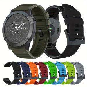 TEMU Garmin Fenix ​​7 7X 6 6X Pro 5X Plus 용 22mm 26mm 퀵 피팅 실리콘 스트랩, Garmin Quatix 7 Pro/Tactix 7 용 교체 시계 밴드