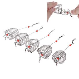 TEMU 5pcs 와이어 낚시 루어 케이지, 물고기 미끼 케이지 낚시 트랩 바구니 피더 홀더