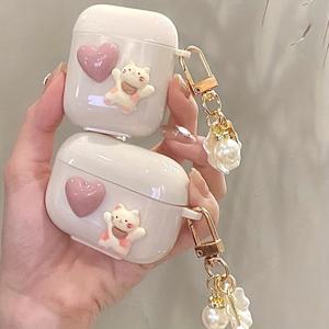 TEMU Airpods1/2/3/Pro/Pro2 이어폰 보호 케이스에 적합한 1pc Love Kitten 보호 케이스 귀여운