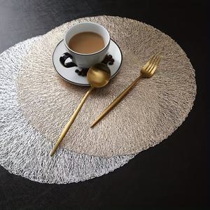 TEMU 3/6/12pcs, 플라스틱 Placemats, 서양 음식 매트, 라운드 간단한 중공 청동 식탁 매트, 커피 테이블 매트, 단열 매트, 호텔 방수 미끄럼 방지 테이블 장식 패드, 가정 장식