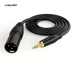 TEMU Lanlison 프리미엄 10피트 XLR-3.5mm 남성 마이크 케이블 - 태블릿, 노트북 및 녹음 장비용 고품질 오디오 커넥터