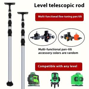 TEMU 조정 가능한 확장 폴이 있는 1pc 15.4ft/4.7m 레벨링 로드, 모든 레벨링 장비와 호환 가능, 모든 액세서리 포함, 두꺼운 스테인레스 스틸로 제작, 사용하기 쉽고 신뢰할 수 있음