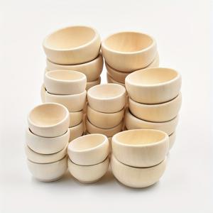 TEMU 미완성 목재 그릇 5개 57x30mm & 8개 40x24mm - 페인팅, 홈 데코, 주방 양념, 샐러드, 견과류, 딥, 양념, 사탕용 DIY 미니 그릇 세트 - 휴대용 식기 세트