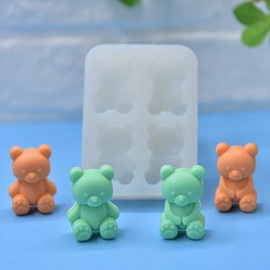 TEMU 실리콘 곰 몰드 4개 세트 - 귀여운 앉은 곰 디자인 실리콘 몰드 DIY 공예, 비누 만들기, 양초 만들기, 수지 주조 - 쉬운 릴리스를 위한 내구성 있고 유연한 재질