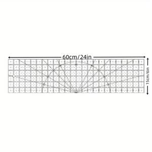 TEMU 미끄럼 방지 반투명 아크릴 눈금자 6x24인치 정밀 그리드, 퀼팅, 봉제 및 공예용 각도 표시 - 투명 흰색