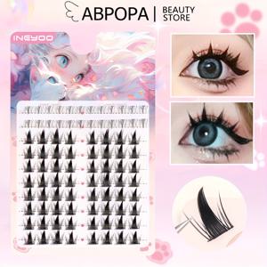 TEMU 이니유 boneka bulu mata palsu set, 88 PCS beberapa , ketebalan campuran 0.03mm & 0.05mm, C curl, panjang 10-15mm, tampilan alami & cosplay, pemula, dapat digunakan kembali - Ideal untuk Halloween & Natal