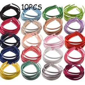 TEMU 여자를위한 10pcs 늑골이있는 Hairband 머리띠 헤어 밴드, Kawaii 헤어 액세서리 Headwrap DIY Hair Bow를 만들기위한 헤어 후프