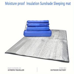 TEMU 방수 및 방진 매트, 알루미늄 호일 솔 피크닉 매트, 휴대용 접이식 텐트 매트, 양면 방수 매트, 해변 및 기숙사 사용에 적합|캠핑매트
