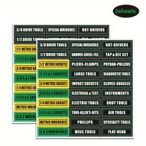 TEMU 2 장 7.5x2cm 3x0.8inch 30 개의 다른 식별 금속 공구 상자 색상 코드 접착 스티커 방수 페이드 저항성 강한 접착제 방지 안전성 비닐 공구 상자 편리한 라벨 색인