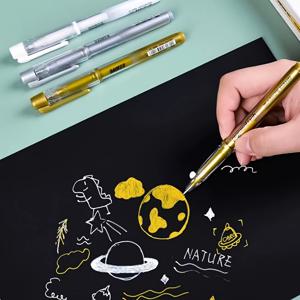 TEMU 4pcs/6pcs 세트하이라이트 볼 노트 펜, 계정 펜, 낙서 펜, 개인 서명, 주석 및 그림 낙서 용도로 사용 가능한 3가지 색상(은빛, 황금색, 흰색 잉크)