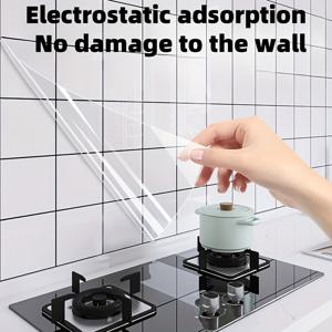 TEMU 사이클리더 정전기 접착 보호 필름 - 3m/5m/10m 롤, 접착제 필요 없음, 세척 가능 & 제거 가능, 방수 주방 캐비닛 방유 스티커, 욕실, 침실, 주방 장식용 방습 투명 가구 가드