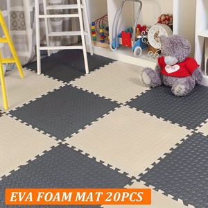 TEMU 20개 30*30*1cm 회색과 흰색 대형 소프트 폼 EVA 바닥 매트 퍼즐 타일 연결 가든 게임 룸 바닥 매트