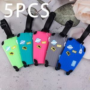 TEMU 5pcs PVC 수하물 태그, 트롤리 박스 탑승 태그, 소프트 수하물 태그