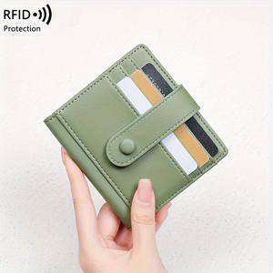 TEMU RFID 도난 방지 여성용 지갑, 멀티 카드 신용 카드 가방, 소형 경량 다기능 짧은 지갑|카드지갑|지갑