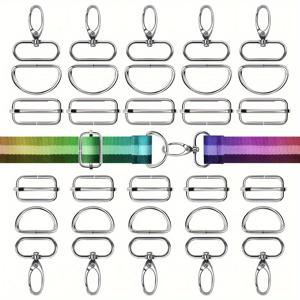 TEMU 15개 스위블 후크 클로 버클 슬라이드 버클 D 링 조절 버클 - 강력한 하드웨어 액세서리, 개 목걸이, 배낭 및 지갑에 사용