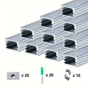 TEMU 10개 / 6개 U 모양 알루미늄 LED 스트립 채널 - LED 스트립을 위한 쉬운 설치 키트 - 실내 조명 - 빛 스트립 미포함 - RGB 색상 옵션 - 장수 - 다양한 모델 - 캐비닛 조명에 적합