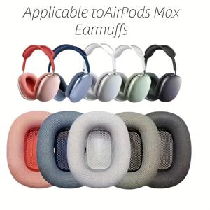 TEMU Apple AirPods Max 헤드폰용 교체용 이어 쿠션 - 메모리 폼 및 인공 단백질, 부드럽고 편안하며 피부 친화적인 귀마개, 무선 이어 패드, 다양한 색상의 이어 커버