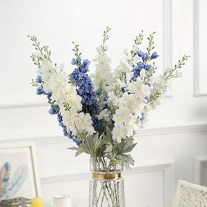 TEMU 3pcs 리얼 터치 대형 Delphinium 인공 꽃, 키가 큰 꽃병에 대한 긴 줄기 가짜 Larkspur, 가을 홈 테이블 장식을위한 가짜 Delphinium