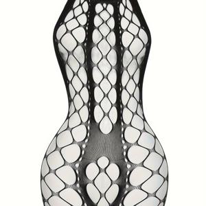 TEMU 1pc 섹시한 여성 Fishnet Cover Up Bodysuit Hollow Out Bodystocking For Music Festival 여성 수영복 및 의류 비키니가없는 수영복