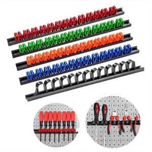 TEMU 차고용 내구성 ABS 벽걸이 도구 정리대 - 드라이버 & 렌치 홀더, 공간 절약형 수납 랙.