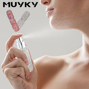 TEMU MUYKY 10 ML 크리스탈 립스틱 스타일 휴대용 향수 스프레이 병 - BPF 프리 유리 및 플라스틱, 무향 분무기, 여행용 빈 향수 디스펜서 - 남성 및 여성용 블링 다이아몬드 휴대용 분무기