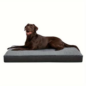 TEMU Special features for various sizes of dogs, such as orthopedic dog bed with soft egg foam, waterproof, washable by machine, detachable cover, non-slip bottom, rectangular polyester pet mat.