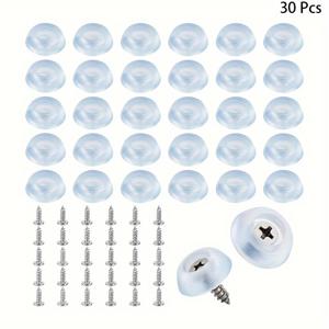 TEMU 도마용 30개 미끄럼 방지 고무 발 - 스테인리스 스틸 스크류 범퍼, 가구 및 주방 가전제품용 라운드 패드
