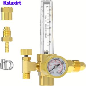 TEMU Ksluxirt 정밀 아르곤 & CO2 가스 용접 레귤레이터 - 0-4000 PSI, 조절 가능한 유량계 10-60CFH, 미그 티그 헬륨 질소용 구리 구조