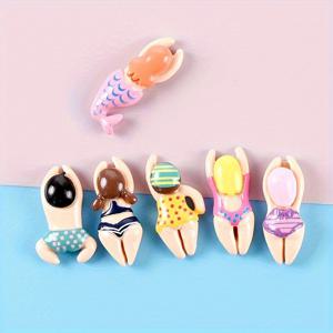 TEMU 6pcs 미니 수영 크림 접착제 전화 케이스 Diy 재료 패키지 수제 헤어 액세서리 홈메이드 레진 액세서리, 머리핀 냉장고 스티커 브로치 재료, 상품, 선물(스타일 랜덤)