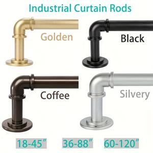 TEMU 조절 가능한 헤비듀티 커튼 로드 - 내구성 있는 금속, 18