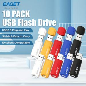 TEMU EAGET 10-Pack USB 2.0 플래시 드라이브 - 다양한 색상, 다양한 용량, 내구성 있는 PC 플라스틱, 비즈니스 광고 및 안전한 저장을 위한 플러그 앤 플레이 메모리 스틱