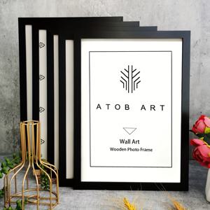 TEMU ATOBR ART Classic Wooden Photo Frame - Vertical, Oblong Single Picture Frame for Wall Mounting, Wood Frame Material with Mounting Hardware Included (Set of 5)