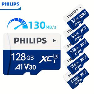 TEMU 필립스 SD 카드, 4K 비디오 프로, 감시, 보안 카메라, 액션 카메라, 드론, 130MB/s 메모리 카드 UHS-I V30 클래스 10